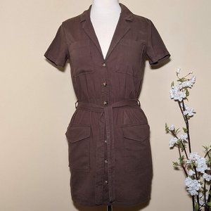 H&M Divided Khaki Brown Dress XS Size 100% Cotton